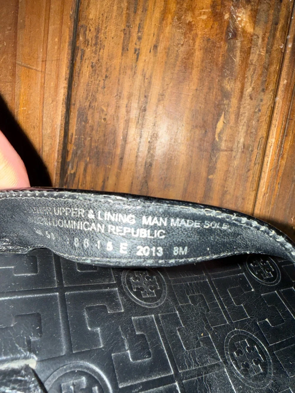 Tory Burch Black Patent Logo Thong Sandals